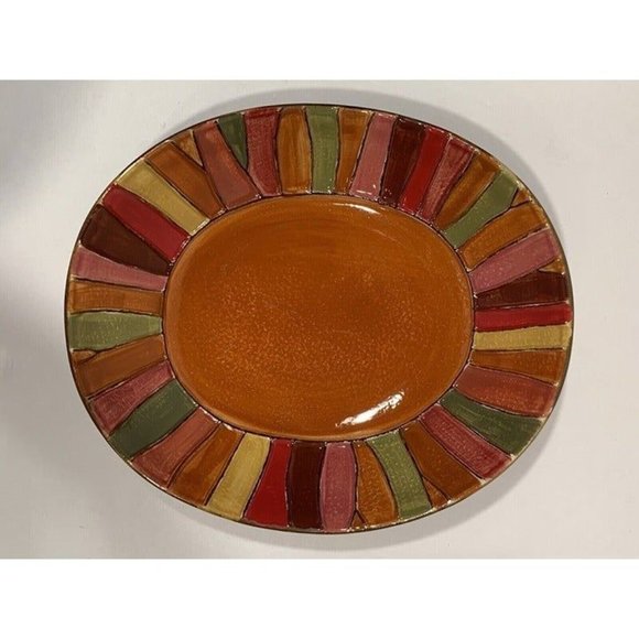 Pier 1 Wavy Stripe Bowl Soup Cereal Multicolor Stripes Embossed 9” X 8” 1 Bowl - Picture 2 of 9